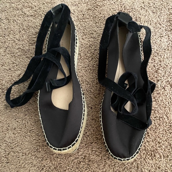 ZARA WOMAN SATIN TIE UP ESPADRILLES - Picture 4 of 7